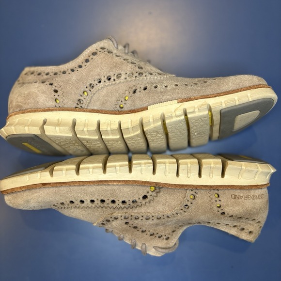 Cole Haan Zerogrand Wingtip Oxford Shoes Beige C12980 Mens Size 8.5 - Picture 7 of 12